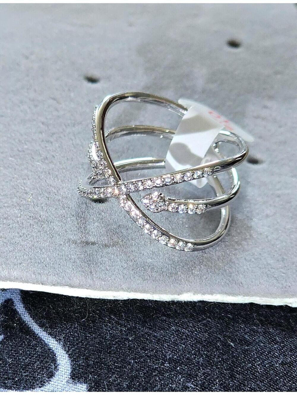 Bomb Party Retro Regret Nothing Cubic Zirconia Rhodium Plated Ring SZ 10 - Picture 5 of 8